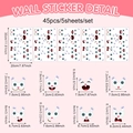 Detailoverzicht van afmetingen voor 45-delige set Pasen muurstickers en decoratie - Cartoon Konijn Expressie Stijl (CT24Y10935J_T) / Grootte van een Enkel Vel 20x30cm