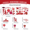 Valentine's Day wall sticker set with 22 heart and couple decals including dimensions - Proposal Couple and Heart Balloons Style (TBW1351-UV)