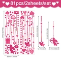 Detailliertes Layout der Valentinstag Fensteraufkleber aus PVC mit Amor und Herzen - Amor Herz Muster Set (CT24Y10941T_R) / Großes Set