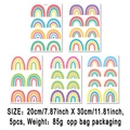 Bohemian rainbow wall decals set for kids room with 5 sheets of hand-drawn sun patterns - Multiple Geometric Rainbow (UV5T8096T_T) / 20*30cm*5 Sheets