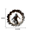 Adesivo murale 3D di Halloween con motivo zombie spaventoso, misura 42cm x 42,4cm - Zombie che Rompe il Muro (ck8) / 42*42.4cm
