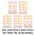 Hand-painted bohemian rainbow wall stickers set with stars in soft pink for kids room - Pink Yellow Peach Watercolor Stars (UV5T8100T_T) / 20*30cm*5 Sheets