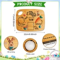 Detailed view of 22x17cm Easter Bunny bamboo treat tray with festive color printing - Bunny Silhouette Tray (Y24Y50607_Q) / Y24Y50607_Q: 22*17*0.5cm