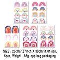 Bohemian rainbow cloud stickers set with 5 sheets for kids nursery wall decoration - Soft Pink Fresh Hand-drawn (UV5T8101T_T) / 20*30cm*5 Sheets