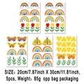 5-pack colorful rainbow and butterfly wall stickers for kids' rooms, 20x30cm size - Butterfly Tulip Fun (UV5T8104T_T) / 20*30cm*5 Sheets