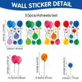 Ensemble détaillé de 4 planches de stickers muraux montgolfières et pois pour chambre enfant - Style Ballon Aquarelle (CT24Y11666T_T) / 20*30cm*4 Feuilles