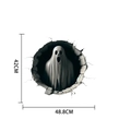 Sticker mural 3D Halloween fantôme effet mur brisé en PVC décor 48,8x42cm - Fantôme Hurlant (ck16)