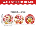 Set van 3 Chinese Nieuwjaarsstickers 2025 met slangenthema, afmetingen 30x30cm - 2025 Jaar Van De Slang / 30x30cm