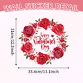 Valentine's Day red rose wreath wall sticker, Happy Valentine's Day decal 33x31cm - Red Rose Heart Wreath (CT70297AT_T) / 33.4x31cm