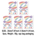 5pcs Bohemian rainbow and shooting star wall stickers set for kids nursery in pastel colors - Macaron Meteor Rainbow (UV5T8108T_T) / 20*30cm*5 Sheets
