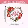 Valentine Rose Heart Wall Sticker in 33x31cm size for festive window decoration - Rose Heart Contour (CT70297CT_T) / 33x31cm