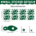 Detailed size guide of St. Patrick's Day clover and green footprint wall sticker set - Footprints and Clover Pattern (CT24Y11090T_T) / 20*30cm*4 Sheets
