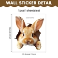 Dimensions détaillées du sticker lapin 3D montrant les mesures de 12x10,6 cm - Style de Lapin Jaune Brunâtre à Tête (UV24Y11201T_T)