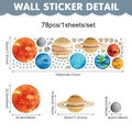 78pcs Space Planet Wall Decals with Solar System Rocket for Kids Room Decor - 102*30cm / Watercolor Solar System Planets (UV24Y11150T_R)