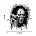 Sticker mural 3D Halloween avec fantôme réaliste, dimensions de 42cm x 39,8cm - Zombie Croquis (UV24Y10342T_R)