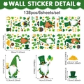 Detaillierte Blattmaße des Wandsticker-Sets mit St. Patrick's Day Gnomen und Kleeblatt - St. Patrick's Day Gnom Serie (UV24Y11158T_T) / 20*30CM*6 Blatt