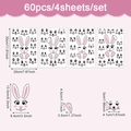 Lot de 60 autocollants lapin de Pâques pour décoration de fenêtre et réfrigérateur - Expression de Lapin DIY (UV24Y11455T_T) / 20*30cm*4 Feuilles