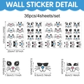 Detailed size specifications for 36pcs cartoon animal PVC wall stickers and cup decals - Multi-pattern / Cartoon Animal Facial Features Style (CT24Y11266T_T)