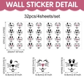 Easter rabbit face wall stickers set of 32 pieces for holiday party cup decorations - Multi-pattern / Black Eyes Pink Nose Rabbit Style (CT24Y11268T_T)