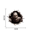 Sticker mural d'Halloween 3D avec motif zombie effrayant, taille 42cm large x 39.2cm haut - Zombie du Trou (UV24Y10482T_R)