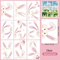 Detalle del set de 9 hojas de pegatinas de Pascua con 23 lindos conejos de PVC - 11238T_T: 20*30cm*9 Hojas