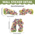 Gedetailleerde afmetingen van aquarel bloemen muurstickers van 50x25cm groot - Stijl 1 (20028T_R)