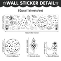 Black and white space wall sticker set with 63 pieces of astronauts and rockets - 102*30cm / Black White Space Astronaut (UV24Y11126T_R)