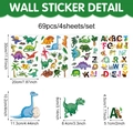 Détails des stickers muraux dinosaures éducatifs avec dimensions pour chambre d'enfant - Alphabet Dinosaure Dessin Animé (UV24Y11247T_T) / Spécification Standard