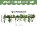 Sticker mural végétal vertical avec plantes sur étagère, taille 102cm x 30cm - 102*30cm / Plantes Vertes
