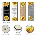 Set of 4 sunflower wooden wall plaques with inspirational quotes and butterflies - Sunflower Inspirational Style (M24Y50680_Q)