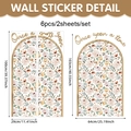 Boho-Wandtattoo-Set mit Blumenbogen und Once Upon a Time Schriftzug für Zuhause - 100*29cm*2pcs / UV24Y11414T_R