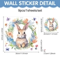 Detailed sheet dimensions of watercolor Easter bunny and floral wall stickers set - 30*30cm / Watercolor Bunny (CT24Y11444T_T)