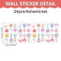 24pcs Macaron flower wall stickers for living room home decor 30x20cm 4-sheet set - 20*30cm*4pcs / Spring Floral Pattern (UV24Y11373T_T)