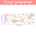 Watercolour mermaid wall decals set with rainbow and sea life for girl bedroom decoration - Cartoon Mermaid Girl (CT24Y11330T_R) / 30*90cm