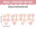 Cartoon schelp muursticker set met 20 stuks voor schattige meisjeskamer en badkamer decor - Schelpenpatroon (UV24Y11340T_T) / 20x30cm (4 Vellen)