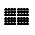 Adesivi murali in PVC nero opaco a semicerchio per decorazione geometrica a onde - 20x30cm*4pcs / Nero