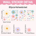 Detailed size chart for 80-piece daisy wall stickers in pastel macaron colors - Multi-color Daisy (UV24Y11493T_T) / 20*30cm*4 Sheets