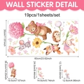 Adesivi murali animali foresta orso coniglio fiori per decorazione camera dei bambini - 60*30cm / Stile Animale del Fumetto (CT24Y11489T_R)