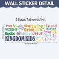 Inspirierende englische Wandtattoos mit 26 religiösen Schmetterlingswörtern für Kinder - 30*90cm
