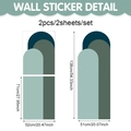 Détail du sticker mural arc géométrique moderne avec blocs de couleurs bleu et vert - 71x52cm / Géométrique Bloc de Couleur Bleu Vert (UV24Y11530T_R)