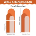 Dimensions détaillées pour stickers muraux arches géométriques modernes, ensemble de 2 - 71x52cm / Géométrique Chaud Bohème (UV24Y11528T_R)