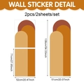 Stickers muraux géométriques en PVC, forme d'arche marron et orange, avec dimensions - 71x52cm / Géométrique Jaune Orange Chaud (UV24Y11529T_R)