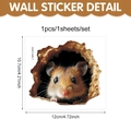 Tabella delle taglie dettagliata con dimensioni 12cm x 10,7cm per l'adesivo da parete 3D - Topo Marrone Che Sbircia Dal Buco Della Roccia (UV24Y11259T_T)