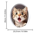 Detaillierter 3D-Katzenaufkleber mit realistischer Textur und offenem Katzenmund - 28cmx23.21cm / Überraschte Katze Stil (D)