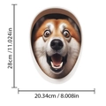 Detailed dimension guide for 3D husky wall sticker showing 28cm height and 20cm width - Husky Style (E)
