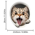 3D-Wandtattoo mit realistischem Getigert-Katzenmotiv und Maßen 28x23,85cm für das Bad - 28cmx23.85cm / Getigerte Katze Stil (C)