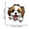 Details zur 3D Welpen-Wandsticker Größe 28cm x 27.7cm mit lebendigem Hundedesign - 28cmx27.7cm / Welpen-Stil (B)