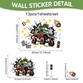 3D dinosaur racing car wall decal set for boys room decoration includes 13 PVC stickers - Dinosaur Monster Truck Theme (CT24Y11606J_R) / 40*30cm