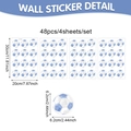 Set of 48 watercolor soccer ball wall decals for kids bedroom 3D football decor stickers - 20*30cm*4pcs / Watercolor Football (CT24Y11606J_R)