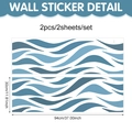 Adesivi murali in PVC a onde blu moderni per decorazione, due pezzi 30x94cm - 90*30cm*2pcs / Onda Blu e Bianca